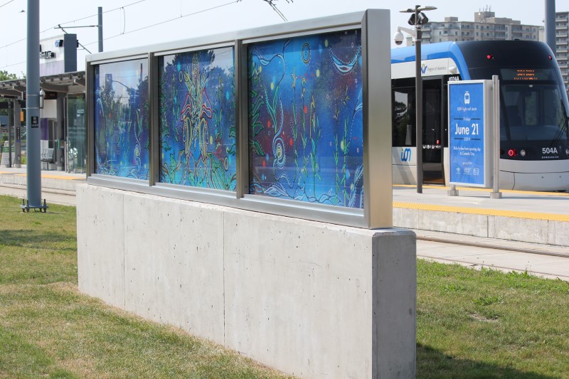 Block Line station public artwork Three Sisters